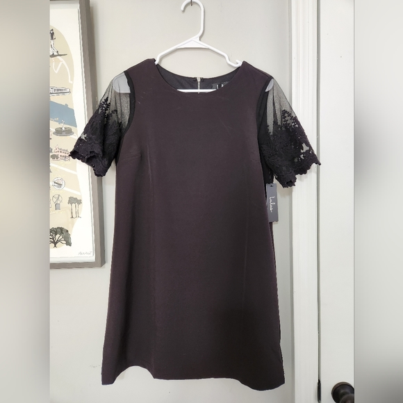 Dance a Little Black Embroidered Short Sleeve Shift Dress - Picture 3 of 6